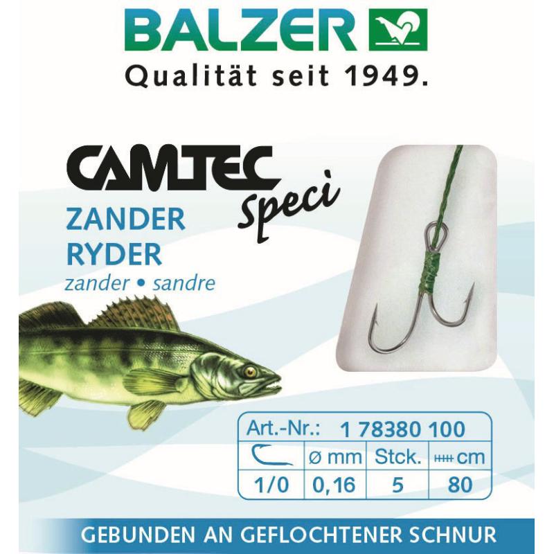 Produktbild Balzer Camtec Speci Ryder Haken mit geflochtener Schnur, 80cm, #2, 0,14mm