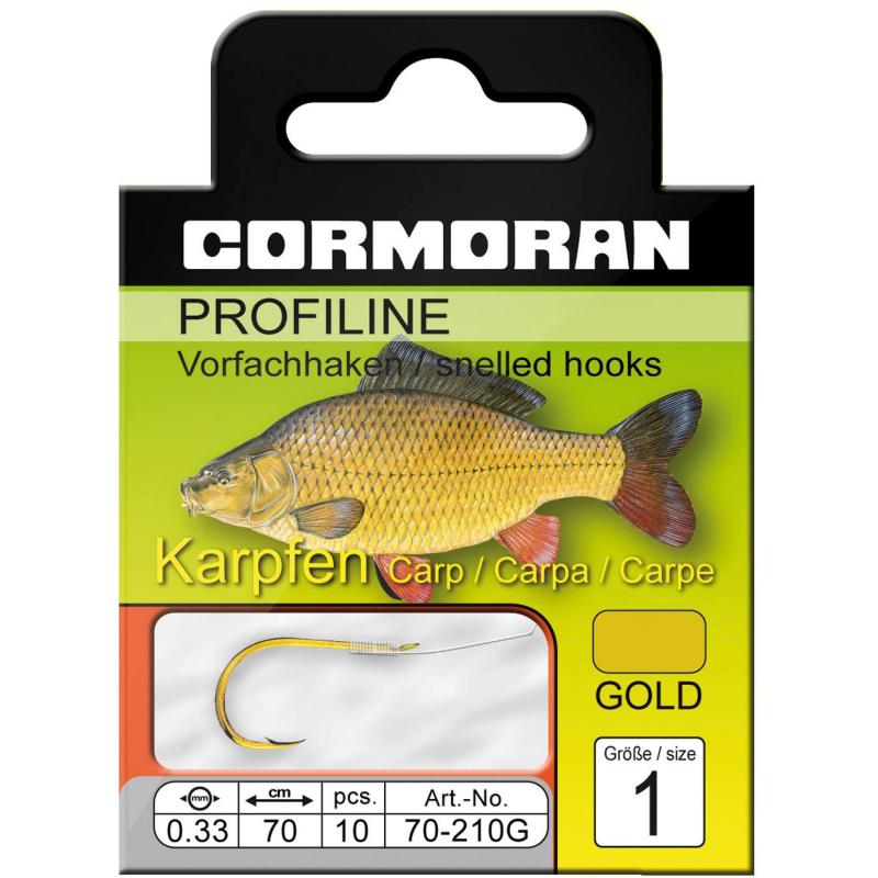 Produktbild Cormoran PROFILINE Karpfenhaken gold Gr.1 0,33mm