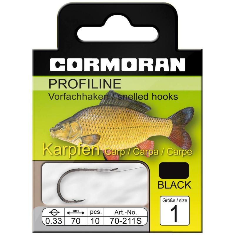 Cormoran PROFILINE Karpfenhaken schwarz Gr.2 0,30mm