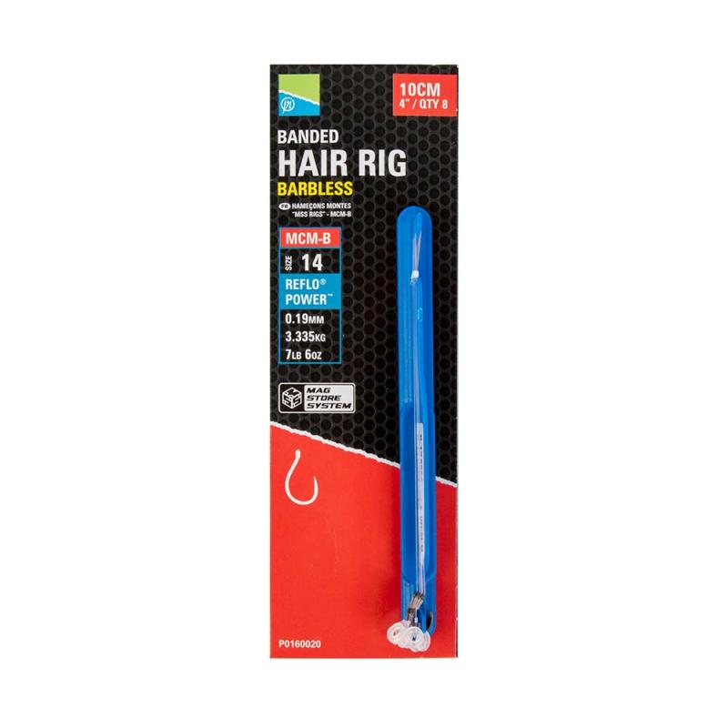Produktbild Preston Mcm-B Banded Hair Rigs - 4"/10cm - 12 Mcm-B