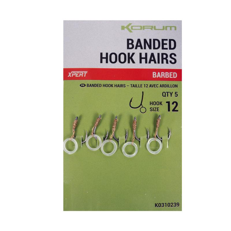 Korum Banded Hook Hairs - Barbed 12