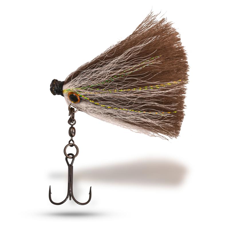 Zebco 10g 6cm Mouse Jig Head white/brown #2