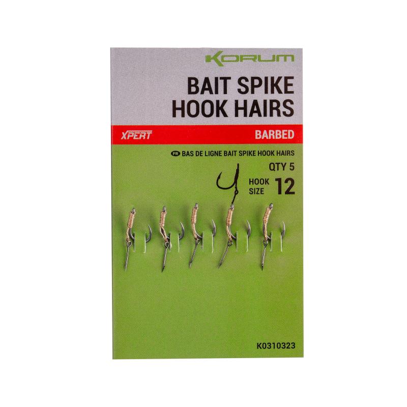 Korum Bait Spike Hook Hairs Barbed 12
