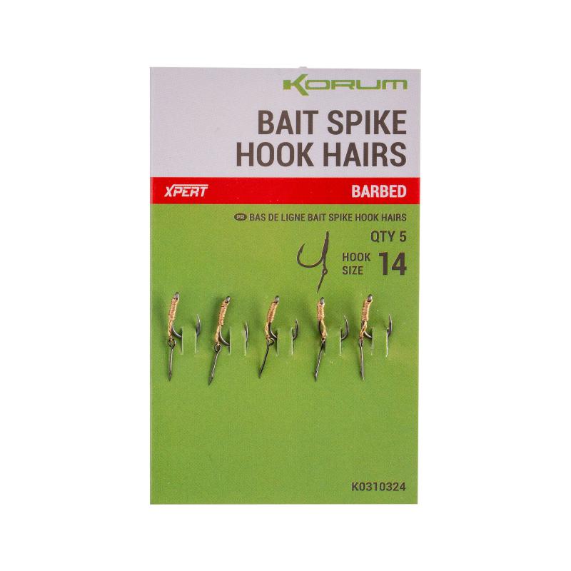 Korum Bait Spike Hook Hairs Barbed 14