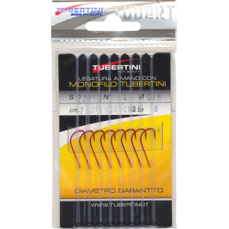 Produktbild FTM Haken S.22 rot gebunden Gr.04 /0,18 mm Fluocarbon
