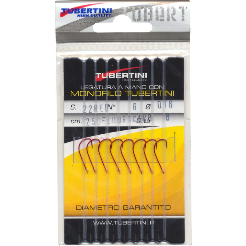 Produktbild FTM Haken S.22 rot gebunden Gr.06/0,16 mm Fluocarbon