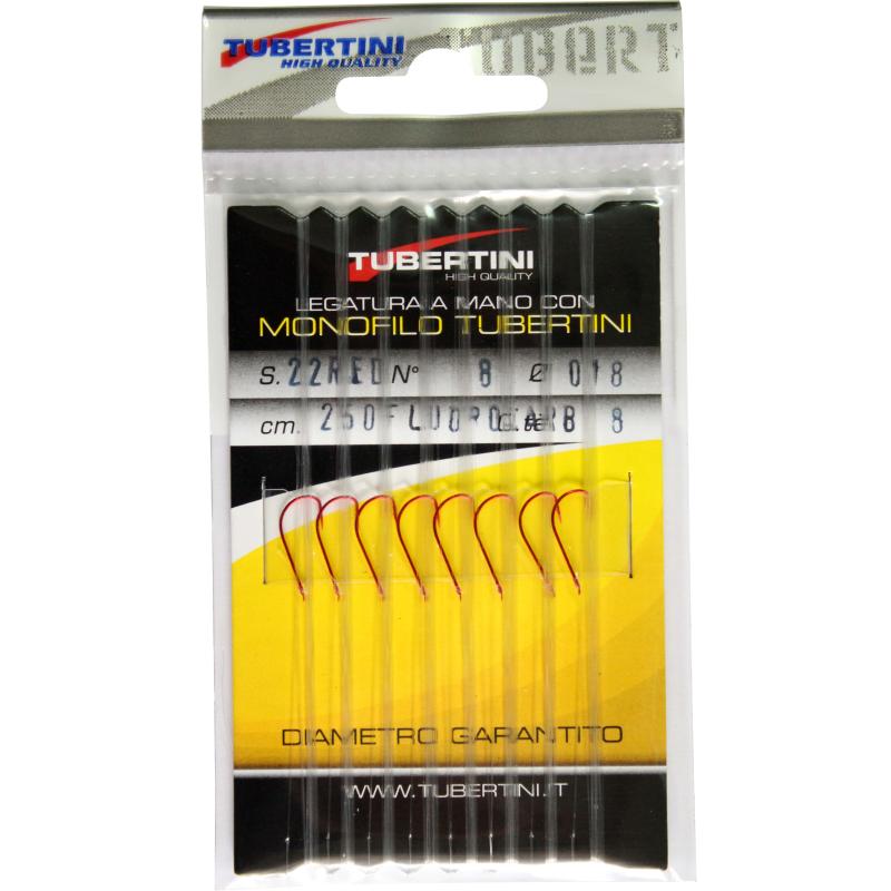 Produktbild FTM Haken S.22 rot gebunden Gr.08 /0,18 mm Fluocarbon