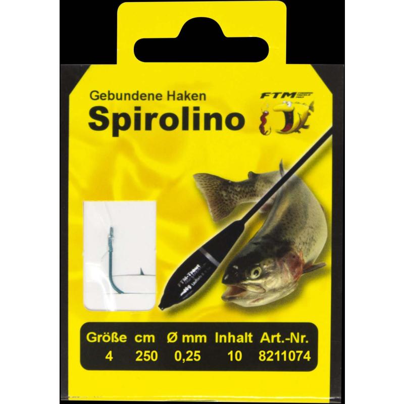 Produktbild Fishing Tackle Max Haken geb. Spirolino 4 / 0,25&Oslash; 2,5m Inh. 10 Stk.
