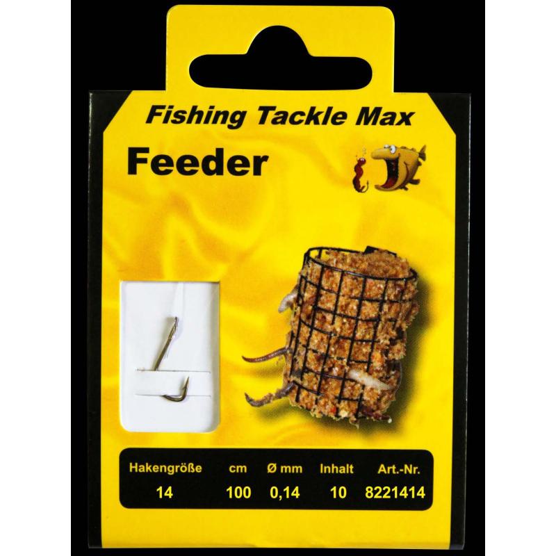 Fishing Tackle Max Haken geb. Feeder 14 / 0,14&Oslash; Inh.10 Stk.