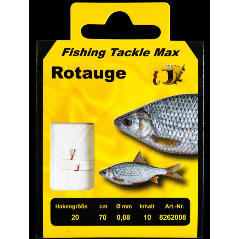Fishing Tackle Max Haken geb. Rotauge 20 / 0,08&Oslash; Inh.10 Stk.