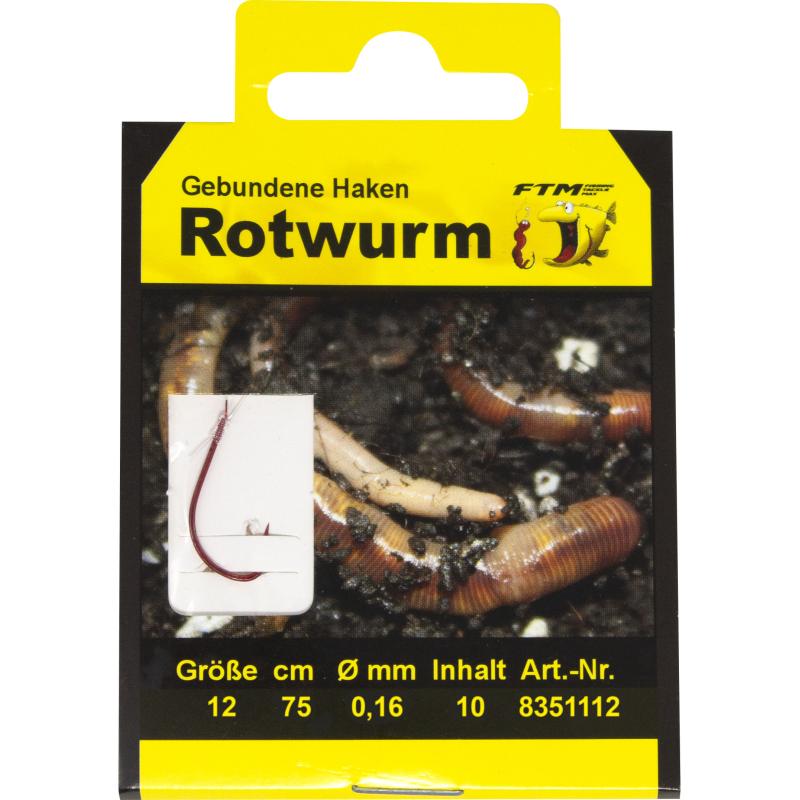 Produktbild Fishing Tackle Max Haken geb. Rotwurm 12 &Oslash; 0,16 mm Inh. 10 Stk.