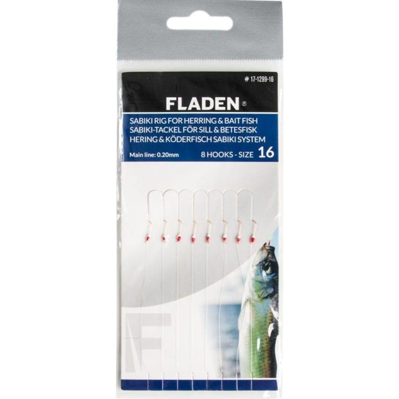 Fladen Sabiki rig redwhite epoxy head size 16 8 hooks 0.20mm line