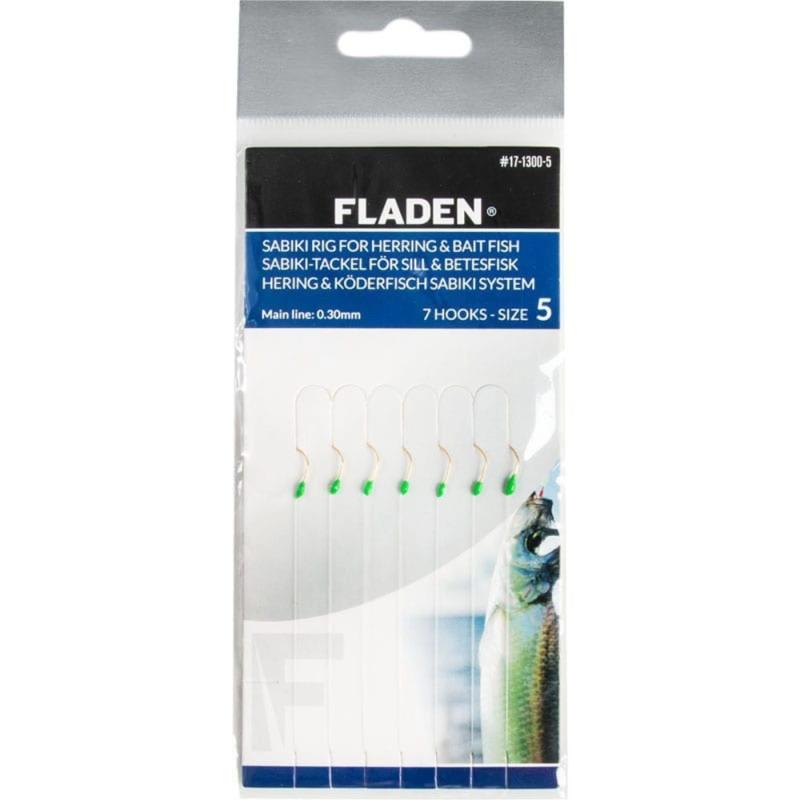 Fladen Sabiki rig gold w green glow head size 7 7 hooks 0.30mm line