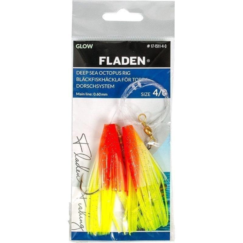 Produktbild Fladen Glowing Squids glow orange, hook size 8/0 0,80 mm