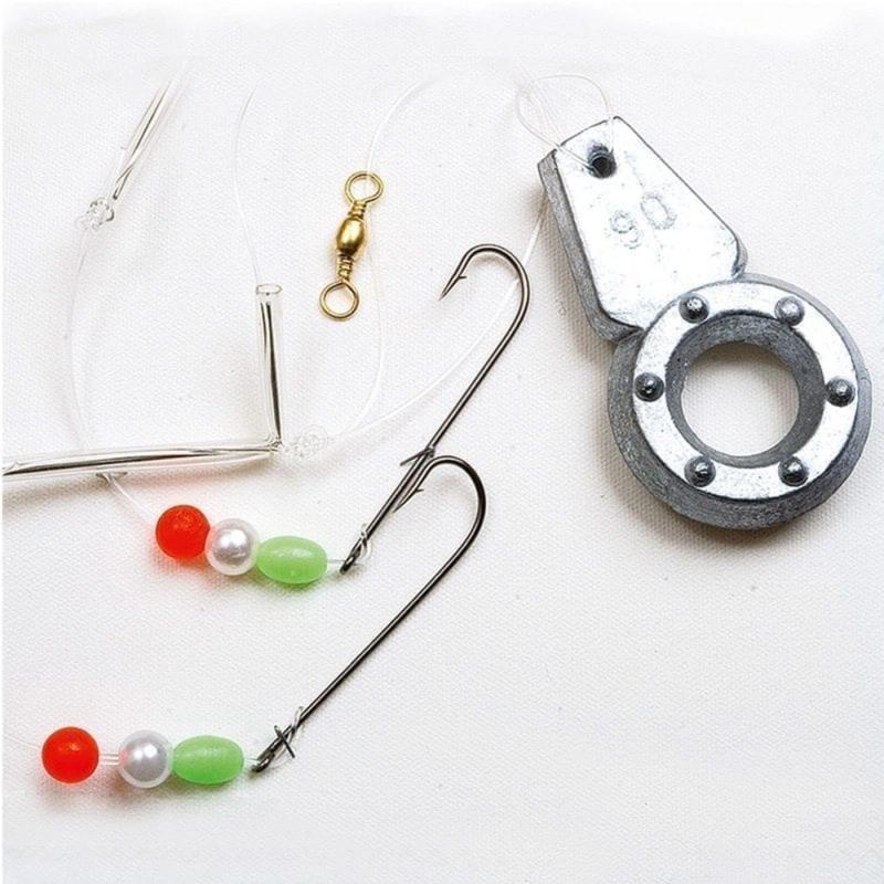 Fladen Flatrig 1/0 2 hooks 1/0 w beads 0.70mm line 90 sinker zinc