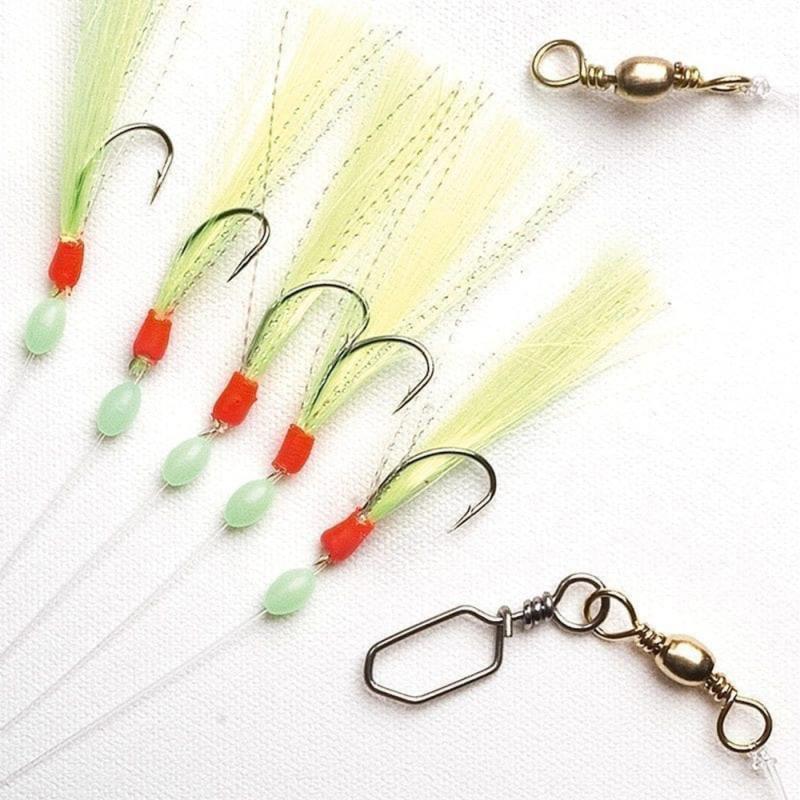 Produktbild Fladen Sabiki green & silver 5 hooks size 8 line 0.57mm and 0.87mm w swivels