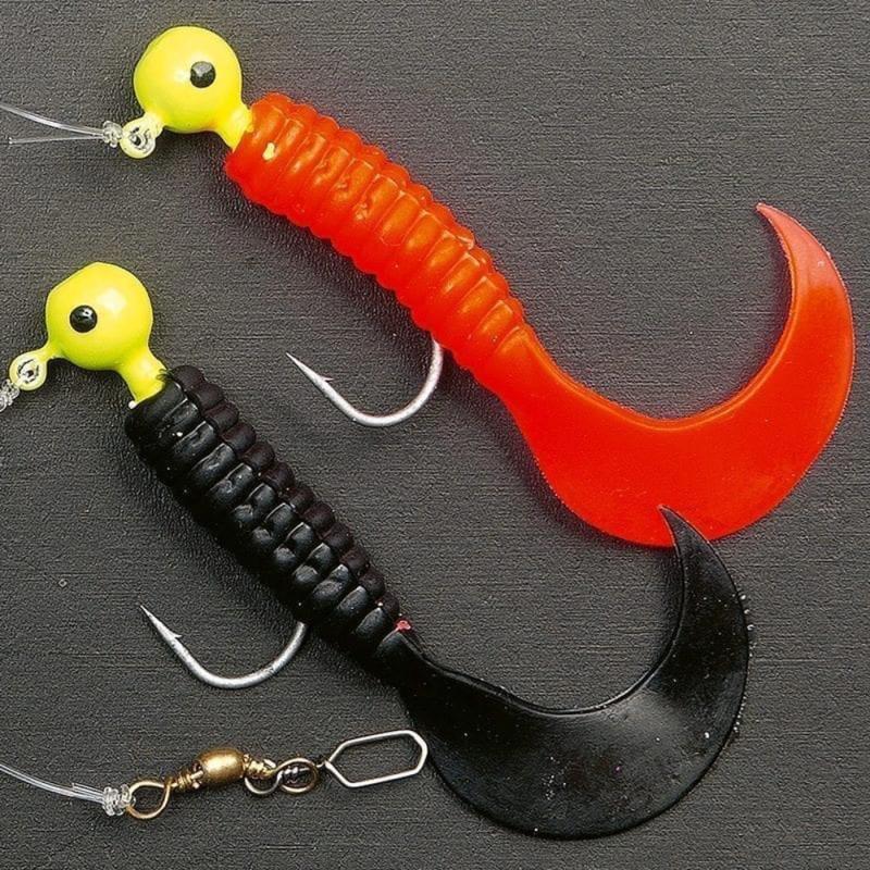 Produktbild Fladen Curly rig double red + black size 1/0