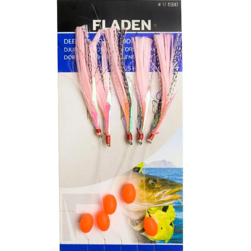 Fladen Luminous silk 5 hooks size 4 pink