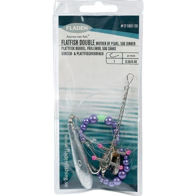 Produktbild Fladen Flatdouble purple size 1 main line 0.50mm, branch 0.40mm 50 gr sinker