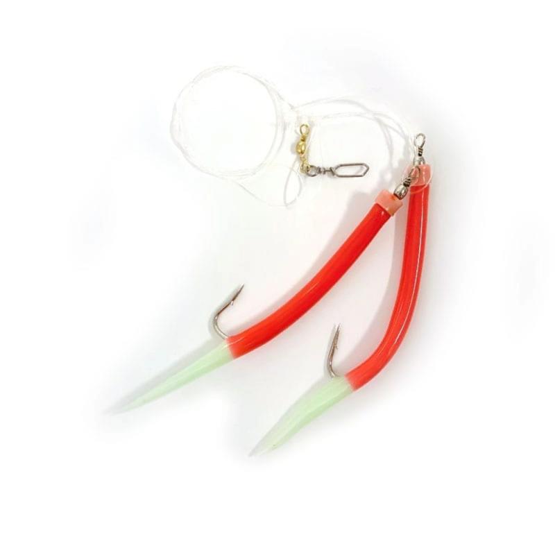 Fladen Rubber Mac red lumi tail rig 8/0 2-hooks