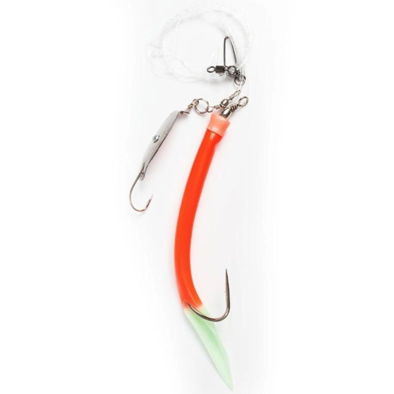 Fladen Rubber Mac red lumi tail rig 12/0 rubber mac 8/0 mackerell spoon