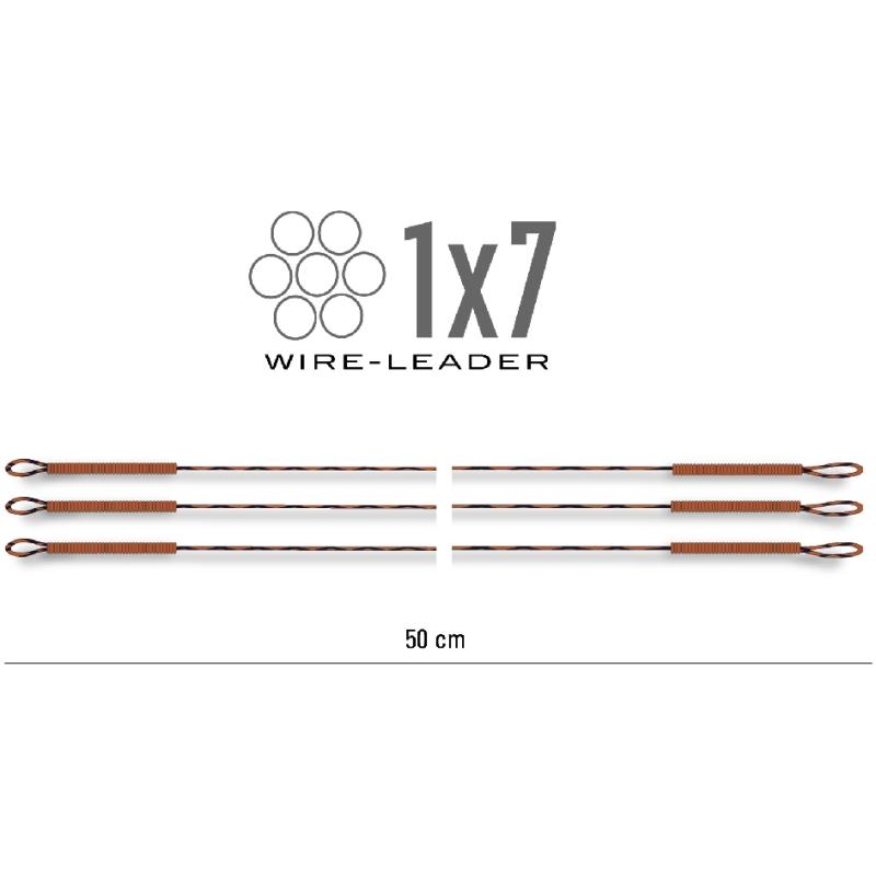 Produktbild Feines Stahl-Vorfach mit 2 Schlaufen nicht ummantelt 5Kg Tragkraft 50cm