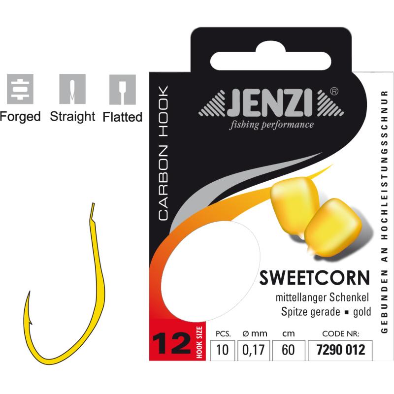 JENZI Sweetcornhaken Gebunden Gr&ouml;&szlig;e 12 0,17mm 60cm