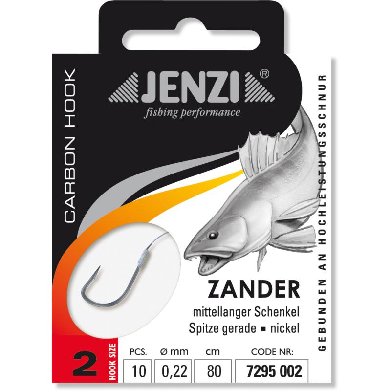 Produktbild JENZI Zanderhaken Gebunden Gr&ouml;&szlig;e  0,22mm 80cm