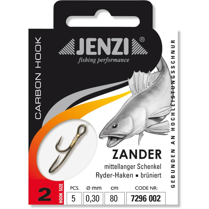 JENZI Zanderhaken Gebunden Gr&ouml;&szlig;e 2 0,30mm 80cm