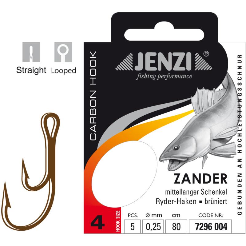 JENZI Zanderhaken Gebunden Gr&ouml;&szlig;e 4 0,25mm 80cm