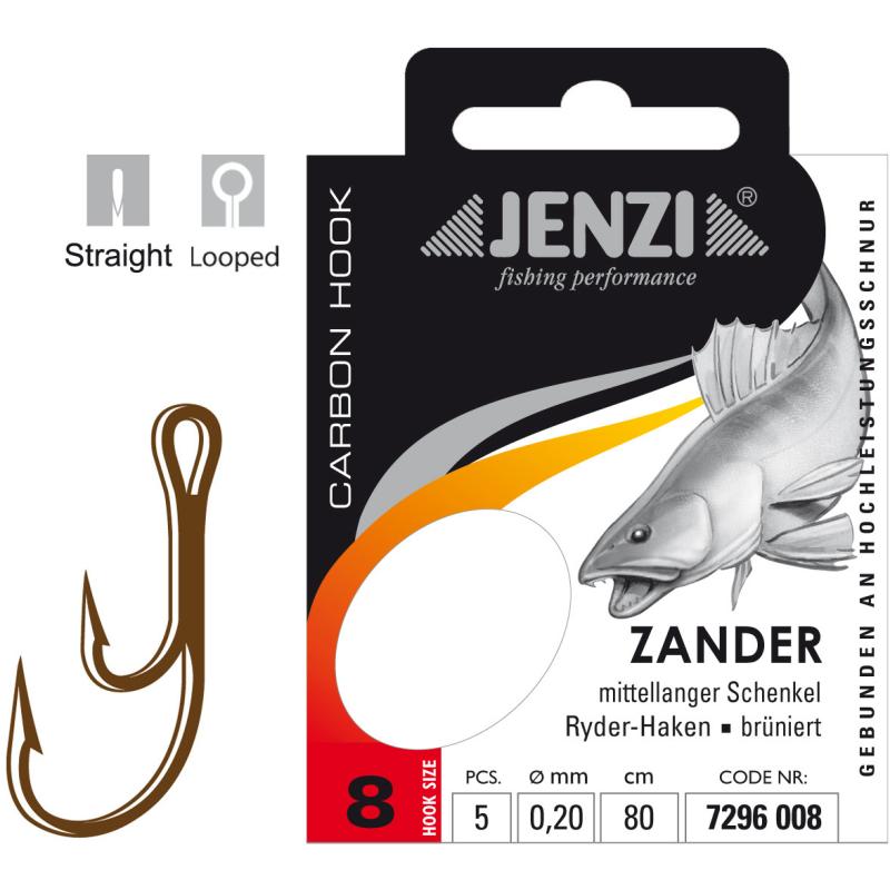 JENZI Zanderhaken Gebunden Gr&ouml;&szlig;e 8 0,20mm 80cm