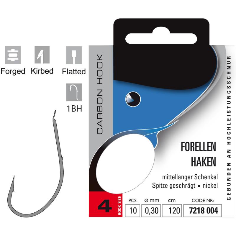 JENZI Forellenhaken Gebunden Gr&ouml;&szlig;e 4 0,30mm 120cm