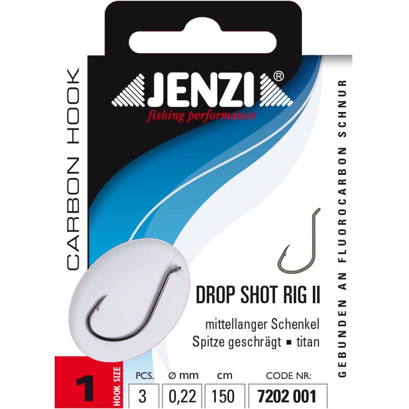 JENZI Drop-Shot Rig /Vorfach Gr&ouml;&szlig;e 1 titan mittellanger Schenkel