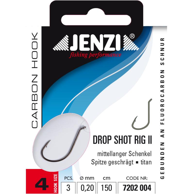 JENZI Drop-Shot Rig / Vorfach Gr&ouml;&szlig;e 4 titan mittellanger Schenkel