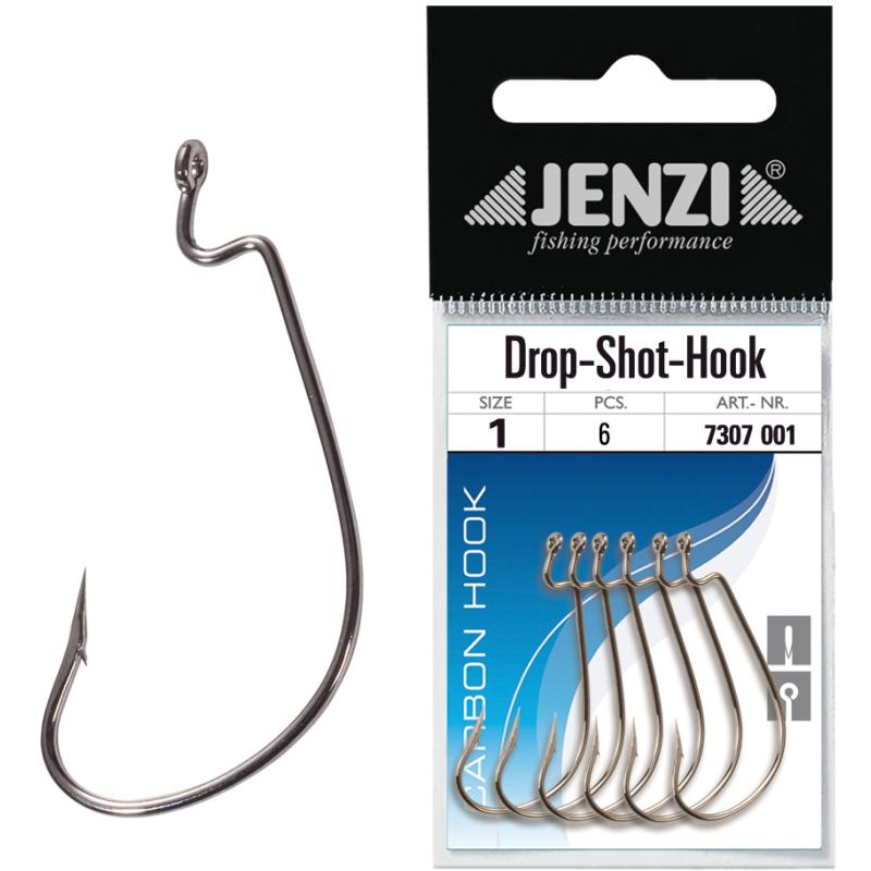 JENZI Drop Shot Haken Typ Circel Gr&ouml;&szlig;e 1 titan, mittellanger Schenkel