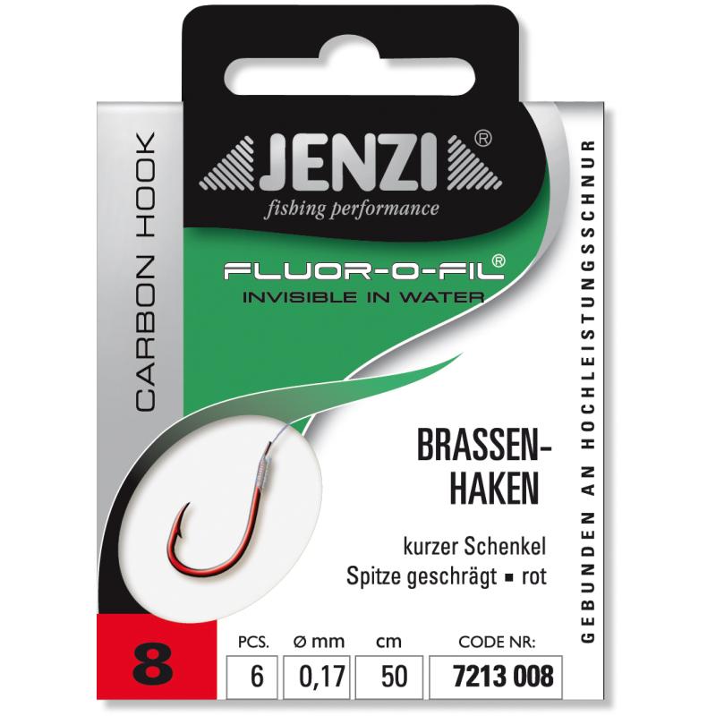 Produktbild JENZI Brassenhaken Gebunden an Fluor Carbon Gr.8 0,17mm 50cm