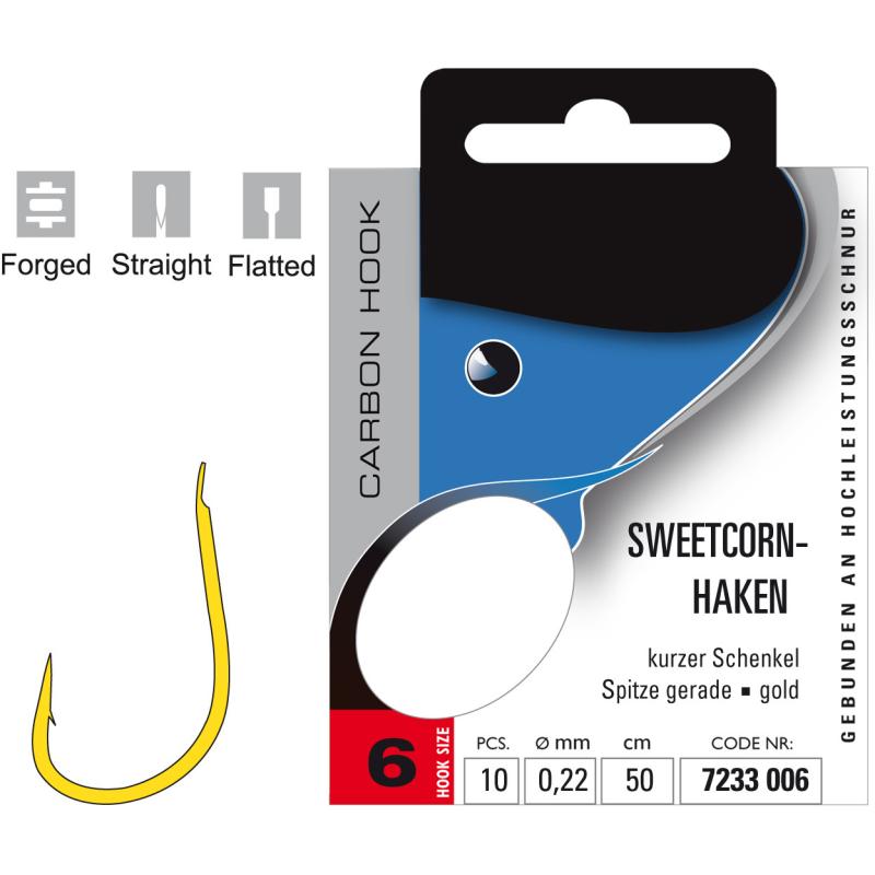JENZI Sweetcornhaken Gebunden Gr.6 0,22mm 50cm