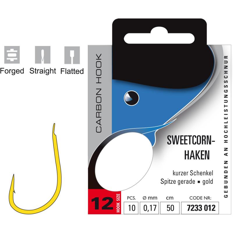 JENZI Sweetcornhaken Gebunden Gr.12 0,17mm 50cm
