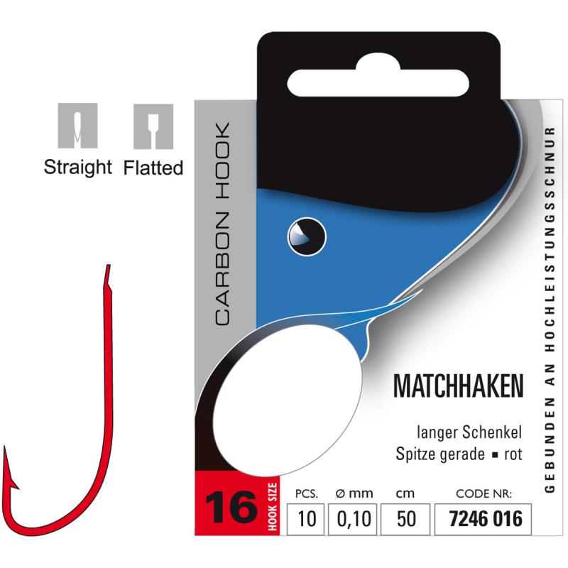 JENZI Matchhaken Gebunden red Gr.16 0,10mm 50cm