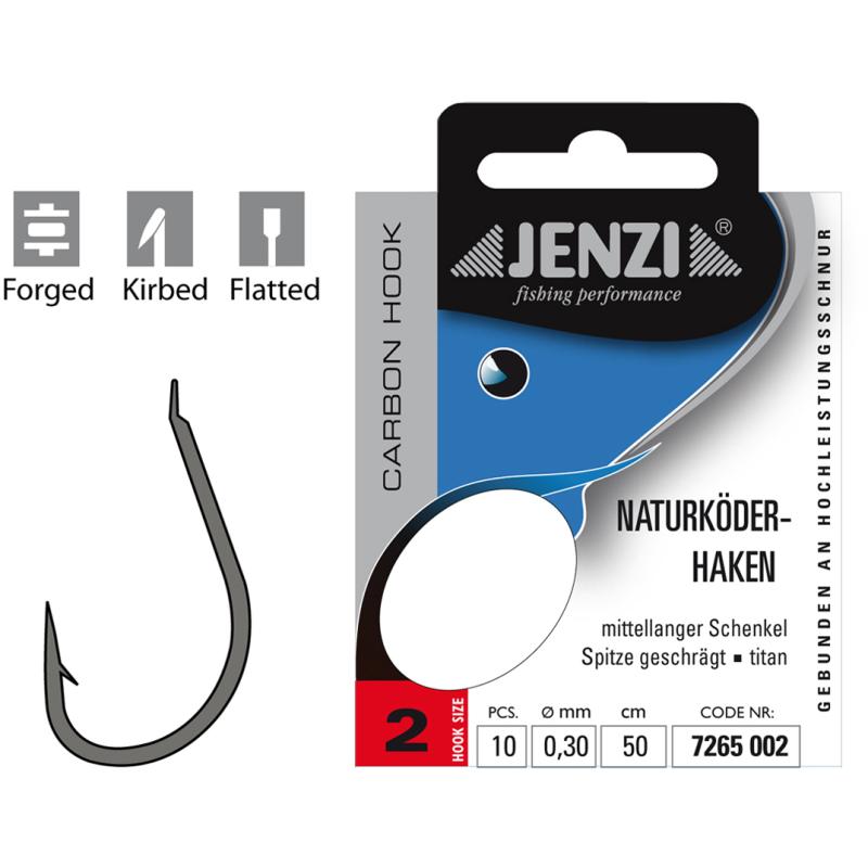 JENZI Naturk&ouml;derhaken Gebunden Gr.2 0,30mm 50cm