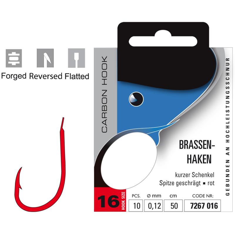 JENZI Brassenhaken Gebunden Gr.16 0,12mm 50cm