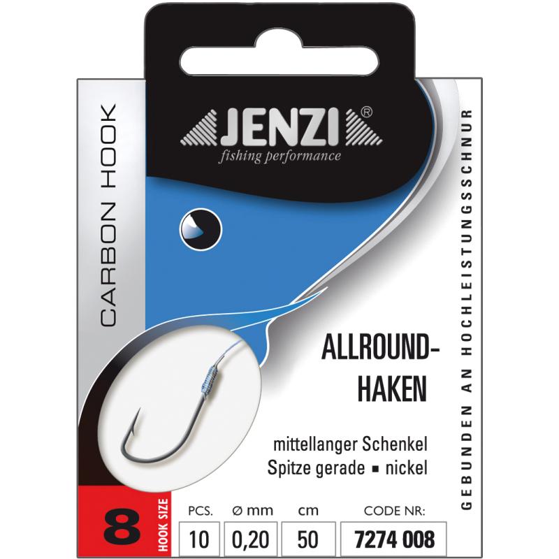 Produktbild JENZI Allroundhaken Gebunden Farbe Nickel Gr.8 0,20mm 50cm