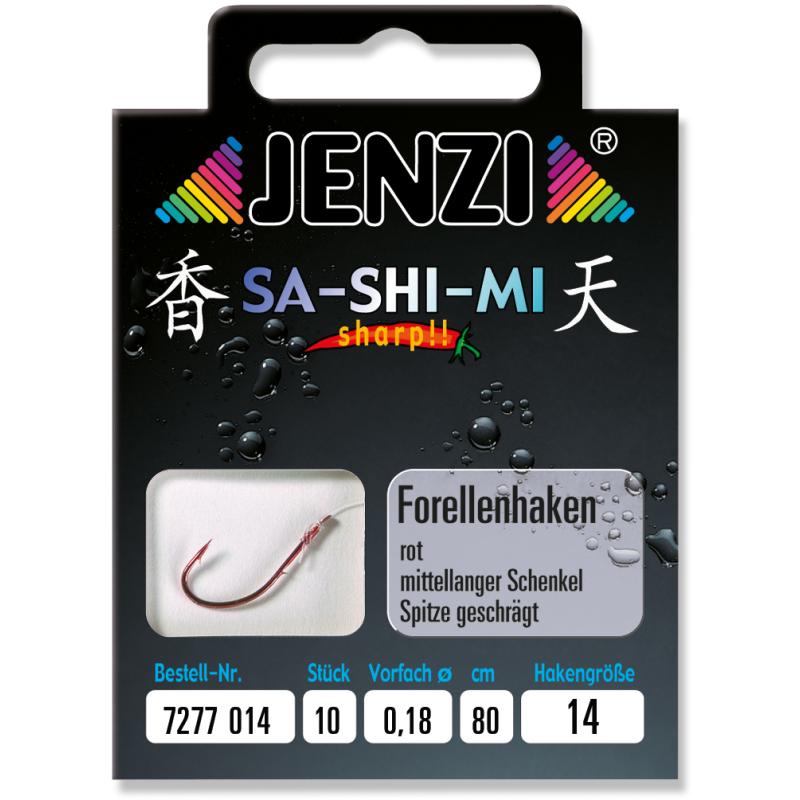 Produktbild JENZI Forellenhaken SA-SHI-MI Gebunden Gr.14 0,18mm 80cm