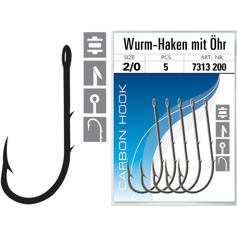 JENZI Wurmhaken lose Gr.2/0 nickel