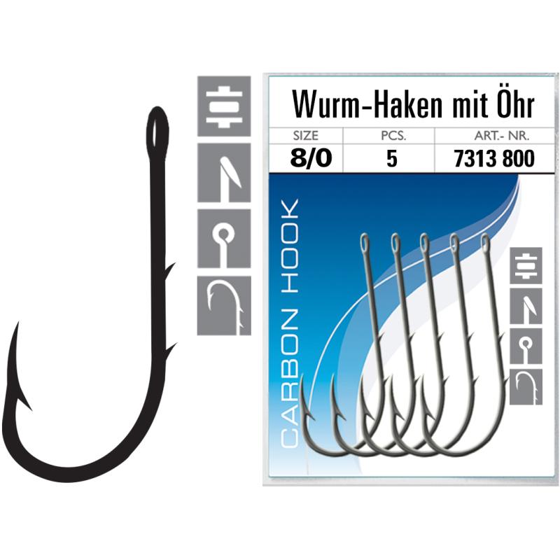 JENZI Wurmhaken lose Gr.8/0 nickel