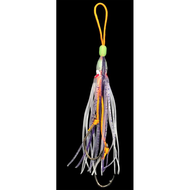UV Octopus Vorfach mit zwei Haken Transparent/Lila