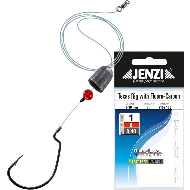 Jenzi Fluo-Line Texas-Rig, 7g, Hak1