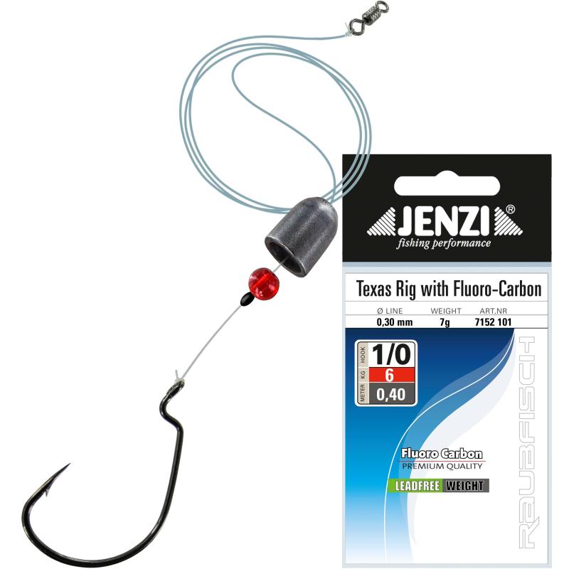 Jenzi Fluo-Line Texas-Rig, 7g, Hak1/0