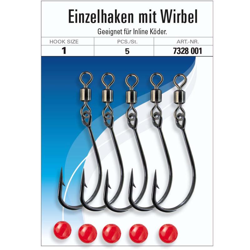Jenzi Einzelhaken m Wirbel, 5St G.1