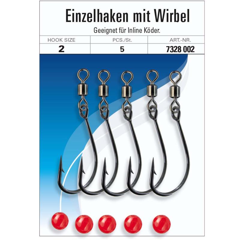 Jenzi Einzelhaken m Wirbel, 5St G.2